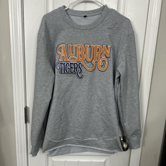 Tops - Auburn Tigers Sequin Oversized Lightweight Crewneck Small
